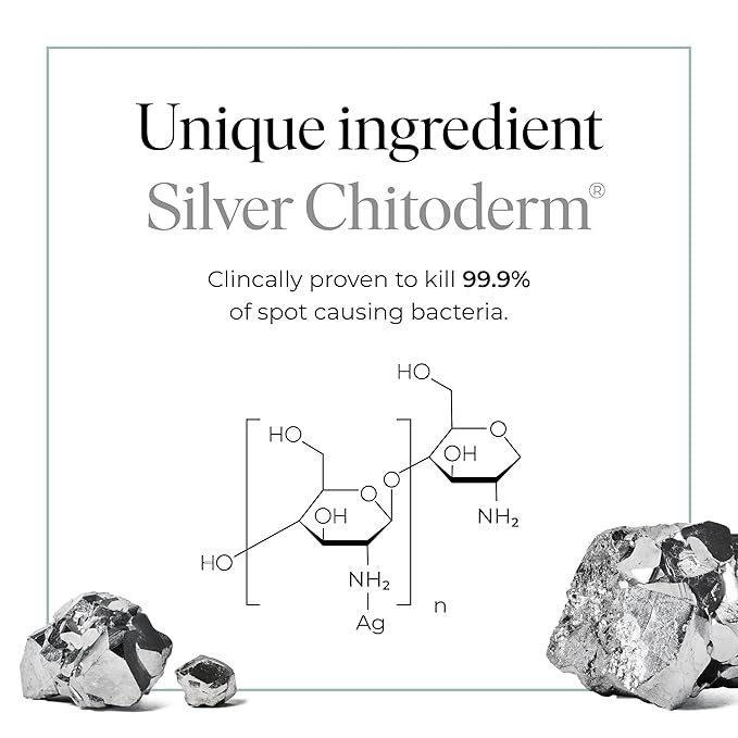 47 Skin Hydrating Face Serum for Clearing Acne & Scars, Anti-Blemish & Scar Repair Serum Skincare Treatment with Silver Chitoderm - Smooth Skin Moisturiser (1.01 oz)