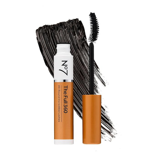 No7 The Full 360 Mascara - Black - Volumizing, Lengthening Mascara for Full, Long Lashes - Clump & Smudge-Free - Up to 24 Hour Wear (7ml)