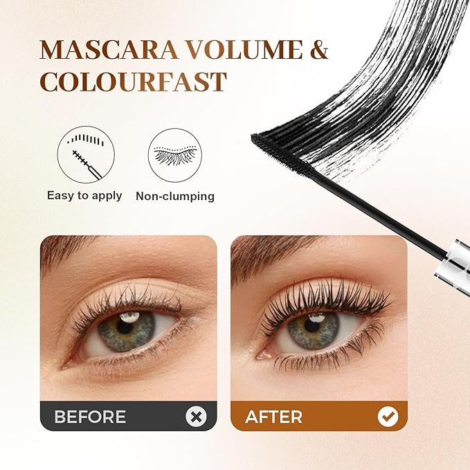 Mascara for Older Women 60 Plus, 2026 New Mascara Volume and Length for Mature Women with Thinning Lashes, Non Clumping Waterproof Long Wear (Black)