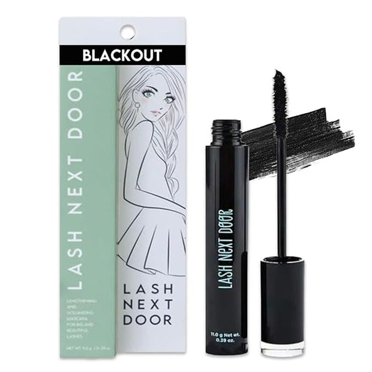 Lash Next Door Water Resistant Mascara Black Volume and Length - No Clump Volumizing Mascara for Thickening and Lengthening - Smudge Proof Lashes by Brooklyn and Bailey (1 Pack)
