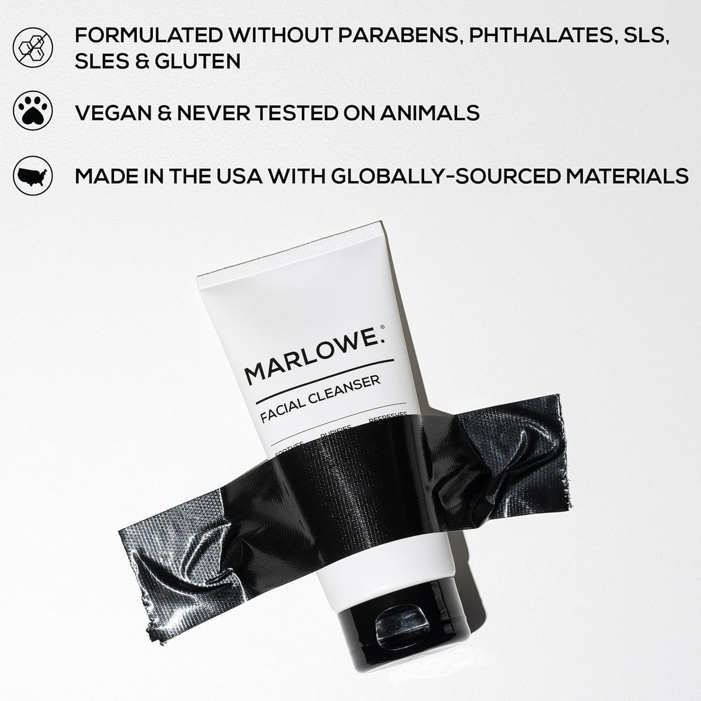 MARLOWE. Face Cleanser & Moisturizer Skin Care Duo, No. 121 Facial Cleanser 6 oz & No. 123 Facial Moisturizer 6 oz with Green Tea & Deep Sea Algae Extracts, Purifies, Hydrates, Refreshes & Soothes