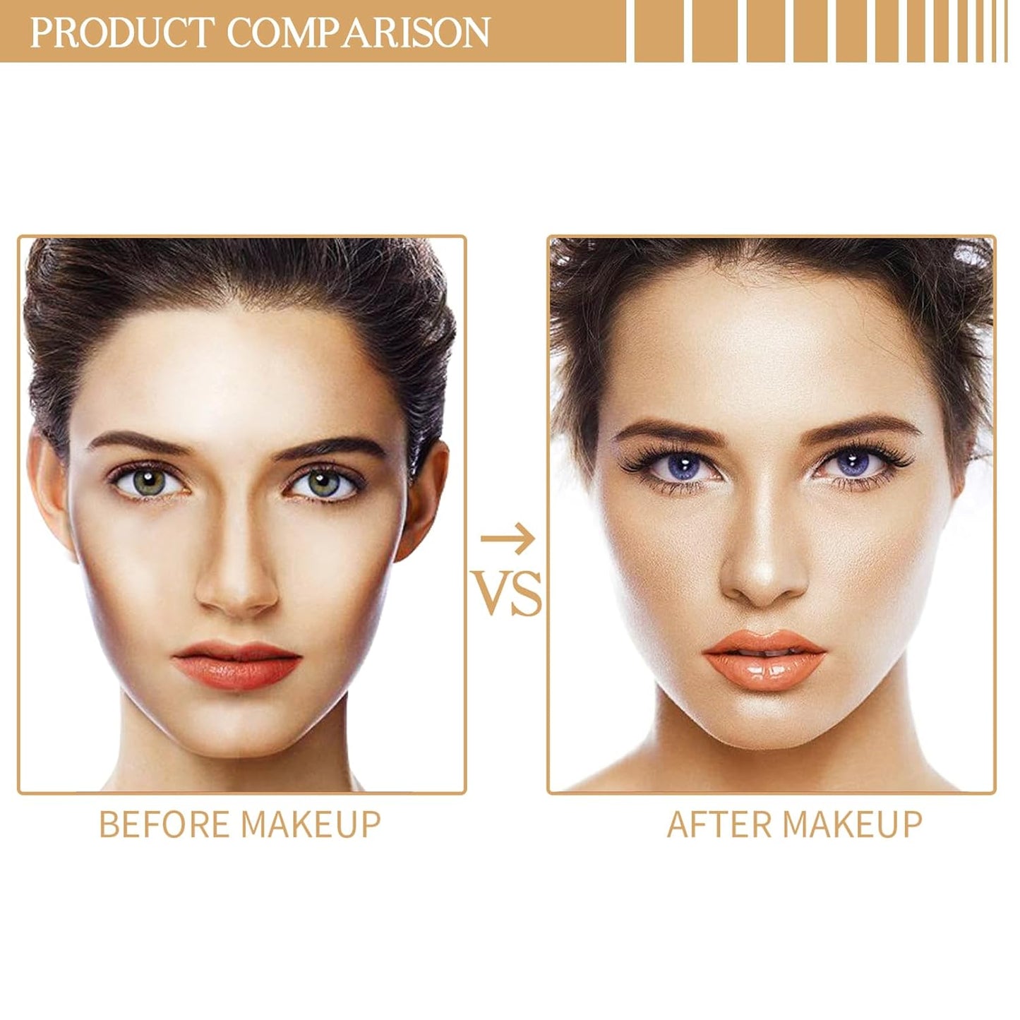 Highlighter Stick, Highlighter Makeup for Face & Body, Cream 3D Contour Stick, Multi-Use Body Shimmer Stick for All Skin Types, Glow, Waterproof, Long Lasting, Ideal for Daily, Party (Brown)