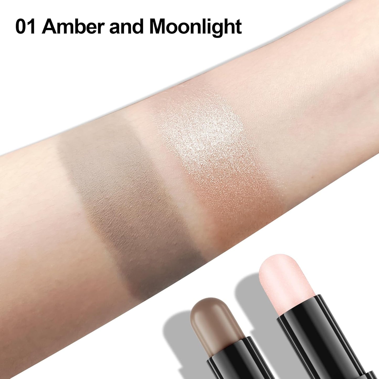 FV Cool Toned Contour Stick, Double-ended Contour and Highlighter Stick, Long Lasting & Lightweight Contour Stick Makeup with Natural Finish, Waterproof and Creamy Texture for Face Shaping, 01