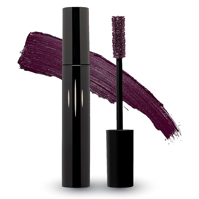 Radiant Professional Lengthening Mascara – Fiber Lash Smudge Proof Mascara Volume and Length– Cruelty-Free Natural Wax Formula with Silicone Brush - (0.43 oz) (02 EGGPLANT)