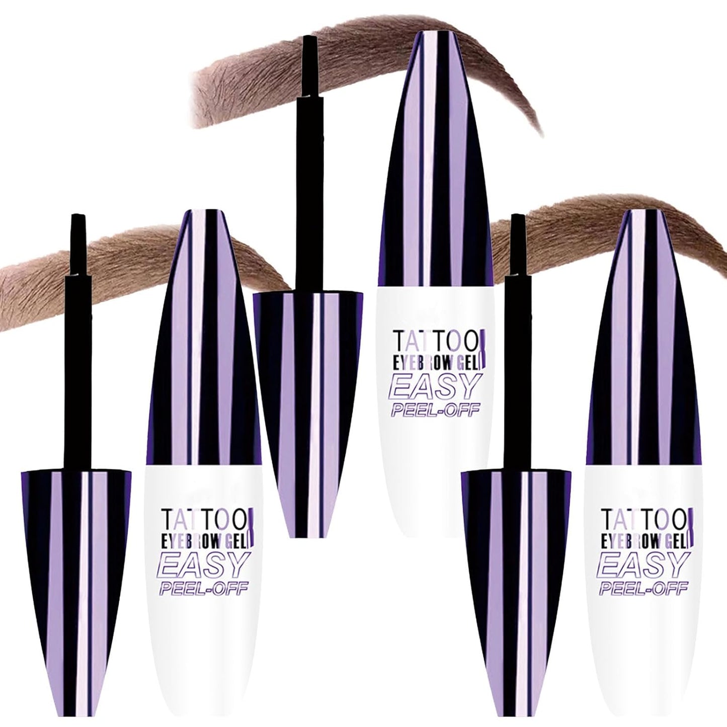 Tattoo Eyebrow Gel Easy Peel Off, Peel Off Eyebrow Tint, Easy Peel off Eyebrow Gel, Peel Off Eyebrow Tint, Waterproof & Sweatproof for All Skin Types (3 pcs)