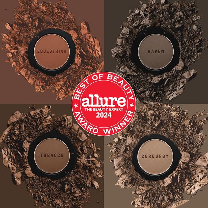 Joey Healy Luxe Brow Powder, Natural and Soft Definition Eyebrow Powder, Waterproof Brow Makeup Formula, Raven (Charcoal)