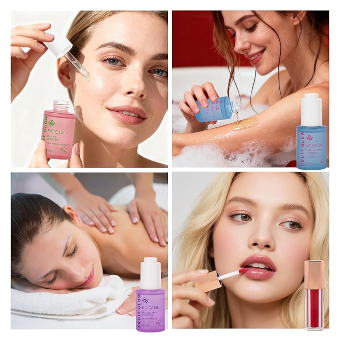 42 Pcs Christmas Gifts for Women, Super Fruit Bath and Body Gifts, Facial Skin Care Kit, Self-Care Gifts, Home Spa Set, Lip Gloss, Shower Gel, Face Sheet Mask, Serum, Birthday,Valentines, Present