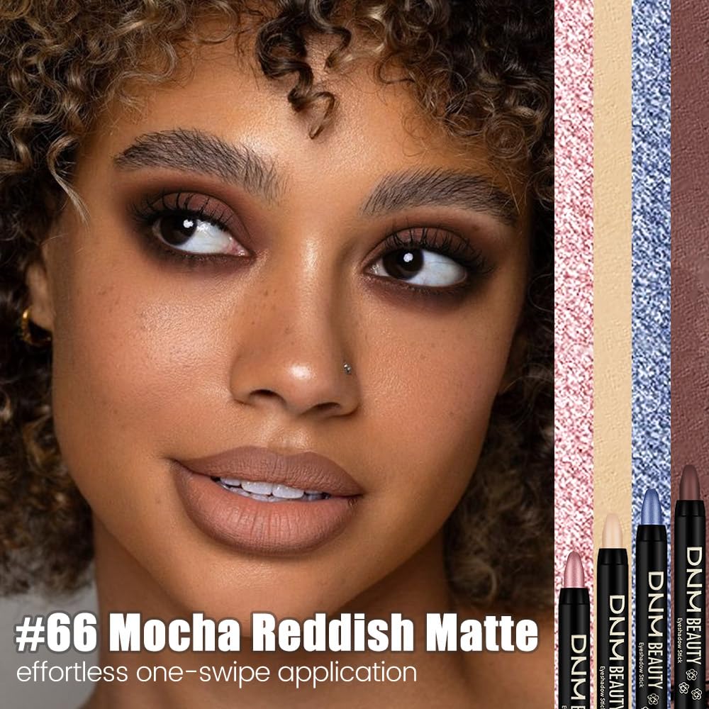 evpct Chocolate Matte Cream Eye Shadow Sticks Brightener Pencils for Women, Rich Chocolate Silky Eyeshadow Applicator Stick Pen Waterproof, Blendable Crease-Proof Stick Eyeshadow Matte Eye Makeup 66