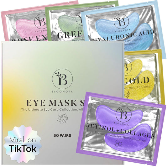 Variety Under Eye Patches (30 Pairs) | Eye Mask with Niacinamide & Hyaluronic Acid | Under Eye Patches for Dark Circles & Puffiness | Eye Masks for Eye Care