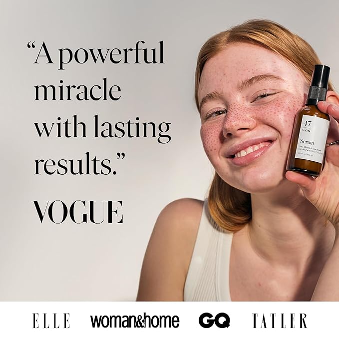 47 Skin Hydrating Face Serum for Clearing Acne and Scars, Anti-Blemish & Scar Repair Serum Skincare Treatment with Silver Chitoderm Smooth Skin Moisturiser Serum for All Skin Types (1.69 oz)