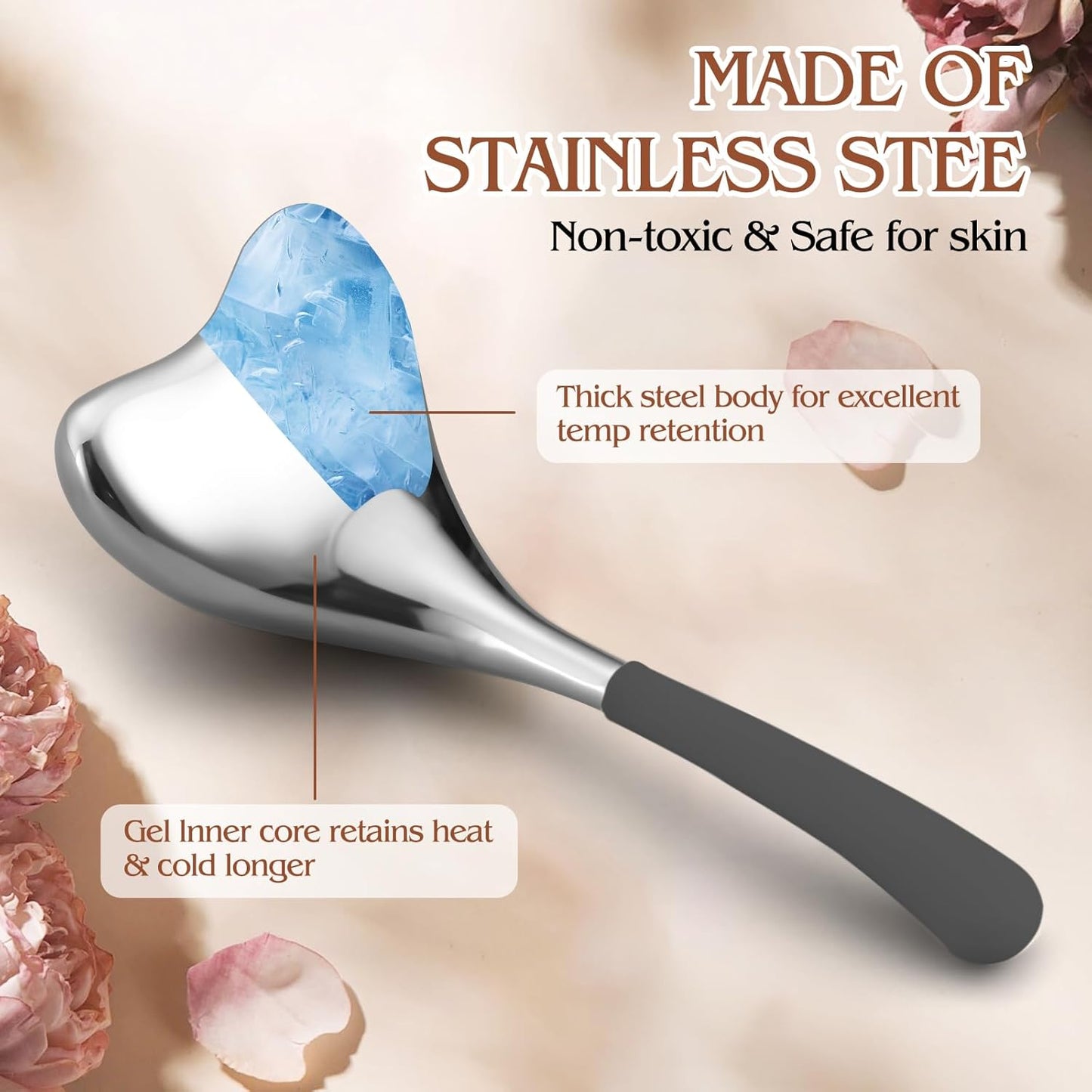 Running man Cryo Sticks-Gua Sha and Massage 2-in-1, Ice Globes for Face-Wrinkle Reduction & Dark Circle Relief, Stainless Steel Facial Massage Tool for Skin Tightening Cooling Globes.