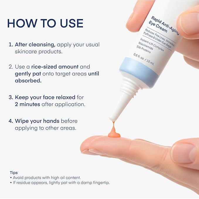 TEREZ & HONOR Anti-Aging Rapid Reduction Under-Eye Cream, Visibly and Instantly Reduces Wrinkles, Dark Circles and Eye Bags in 120 Seconds, Hydrates & Lifts Skin Rapid