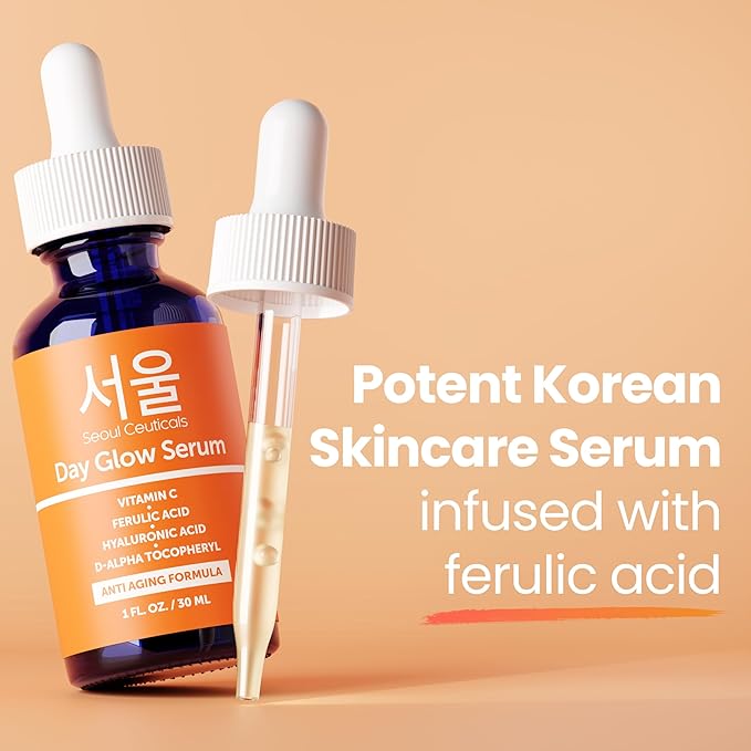 SeoulCeuticals Korean Skin Care Korean- 20% Vitamin C Hyaluronic Acid Serum + CE Ferulic Acid - Potent Anti Aging, Anti Wrinkle Korean Beauty 1oz