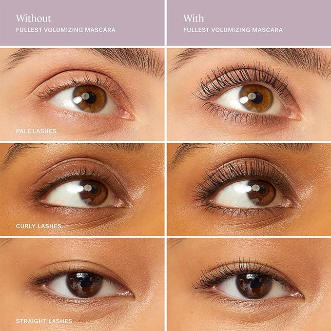 ILIA - Fullest Volumizing Mascara | Weightless, Buildable, Smudge + Flake-Free, Sensitive Eyes Safe | Full, Thick, Healthier Lashes | Non-Toxic, Vegan, Cruelty-Free (Full Size; 0.32 fl oz | 9.5 ml)