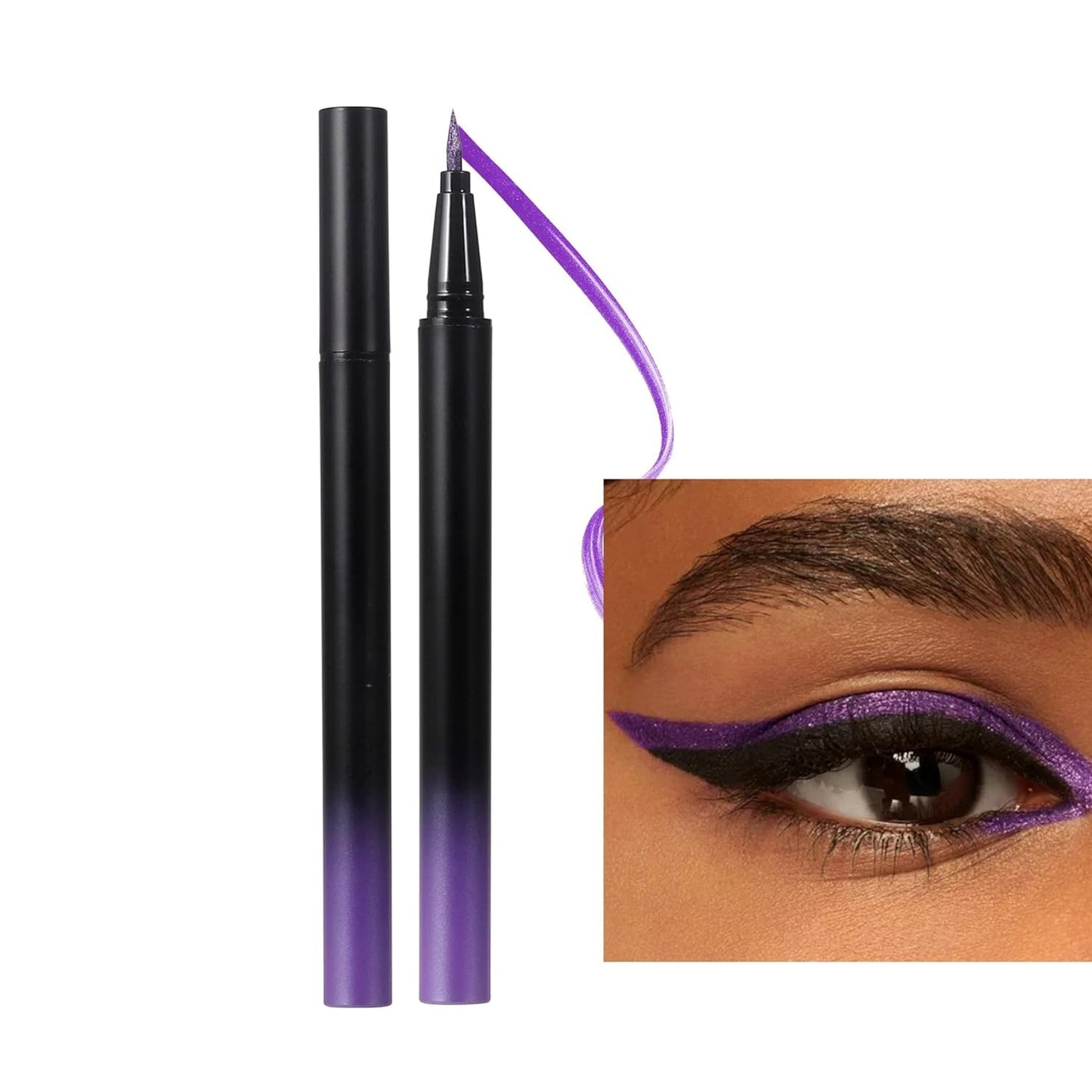 waterproof eyeliner metallic satin finish liquid eye liner pencil colorful high pigmented shimmer Purple