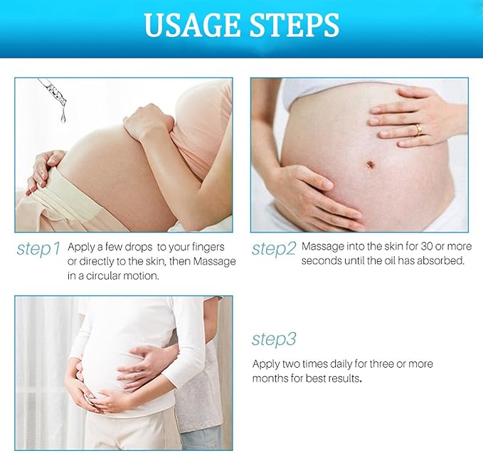 Stretch Mark Pregnancy Massage Oil, Stretch Mark Oil, Skincare Oil for Improve Stretchmarks, Pregnancy Skin Care Fade Stretch Marks, Body Moisturizer for Dry Skin, First Time Mom Gift 30 ml