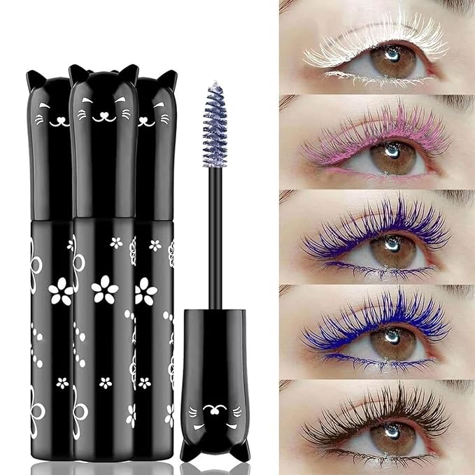 White Mascara For Eyelashes Waterproof Primer Eyes Makeup Voluminous Colored Best Benefit Lengthening Curling Defining Natural Hypoallergenic white eyeliner Halloween Party Stage Use