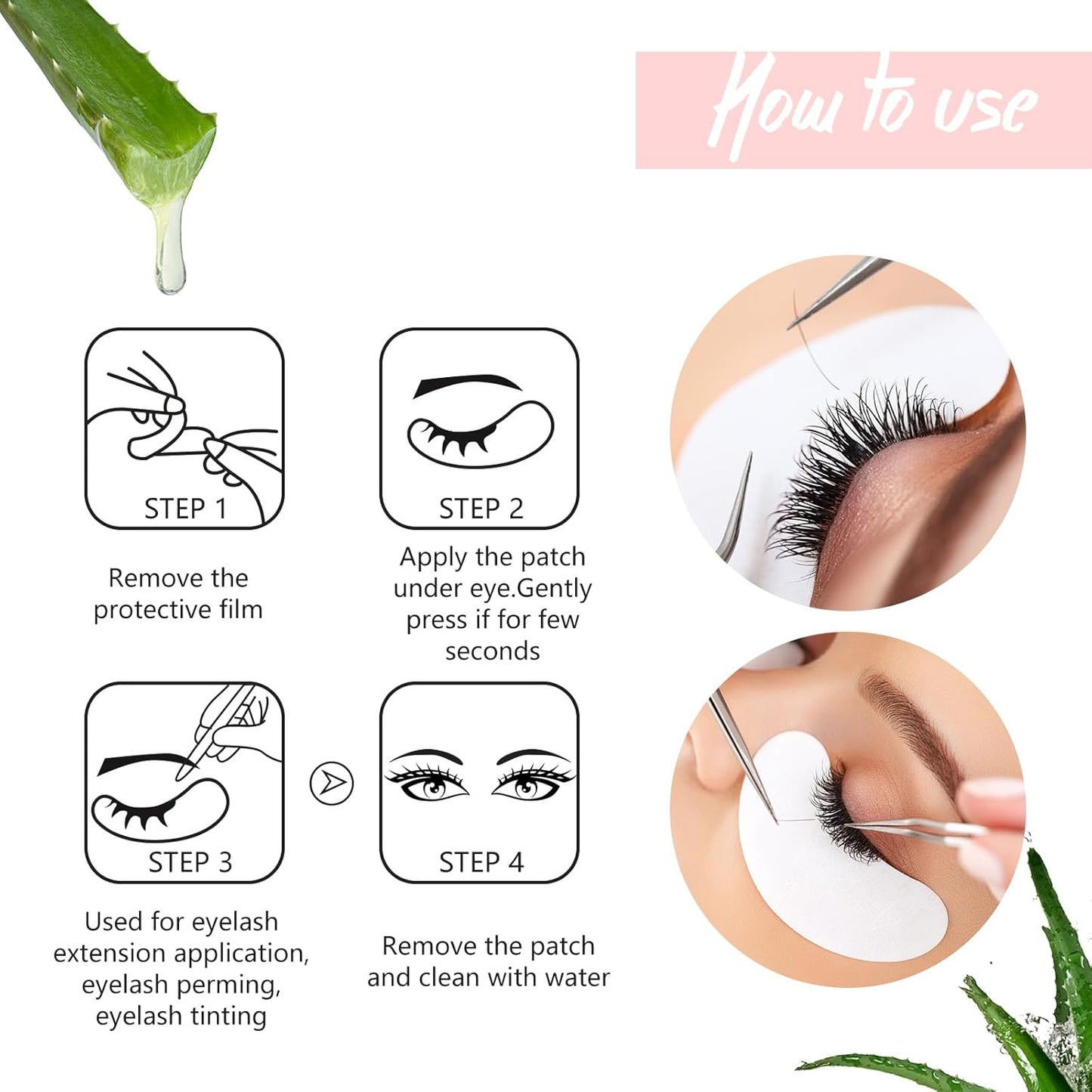 100Pairs Eyelash Extension Gel Patches Kit Natural Hydrogel, Lash Gel Pads for Beauty Makeup Mask Kit Supplies Eye Mask Pads Beauty Tools (Purple)
