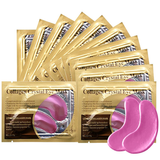 Pink Collagen Eye Mask, 30 Pairs Crystal Gold Under Eye Patches For Puffy Eyes and Dark Circles – Look Less Tired and Reduce Wrinkles and Fine Lines (Pink)