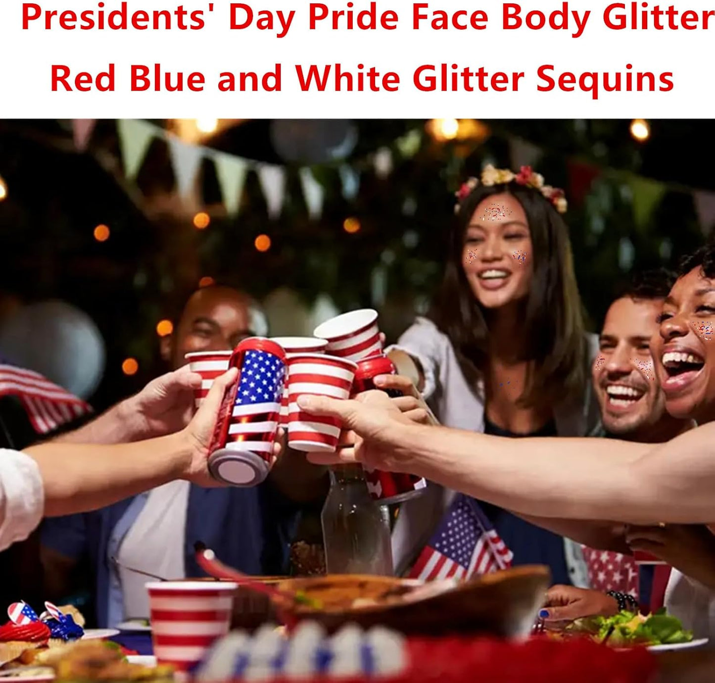 Go Ho Red and Blue Body Glitter Set,Singer Concerts Face Glitter Gel Makeup,Holographic Long Lasting Chunky Sequins Glitters for Eye Lip Hair Nails,Festival Rave Accessories,Blue&Red