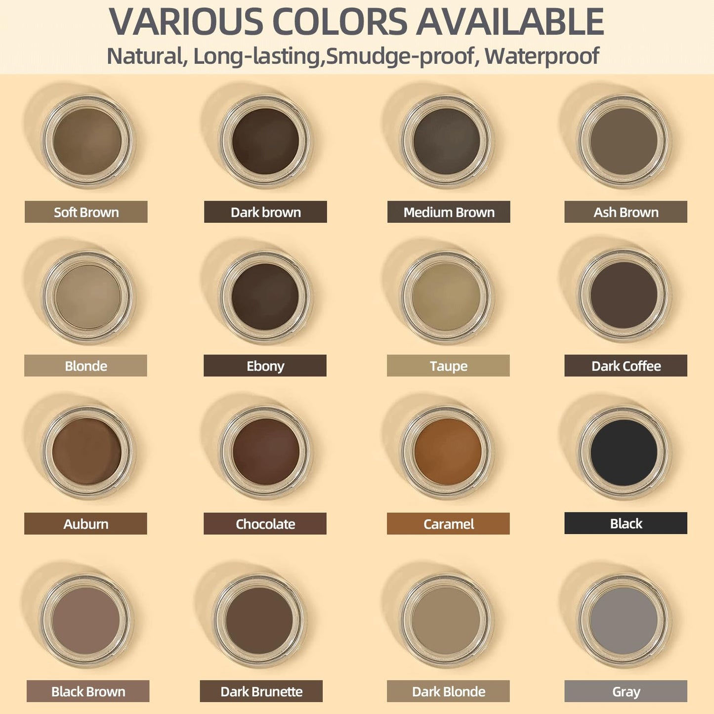 Eyebrow Pomade - Waterproof Brow Pomade for Long-lasting Results,Smudge Proof and Sweat Resistant Formula,Natural Eyebrow Makeup for All Skin Types and Tones - Auburn