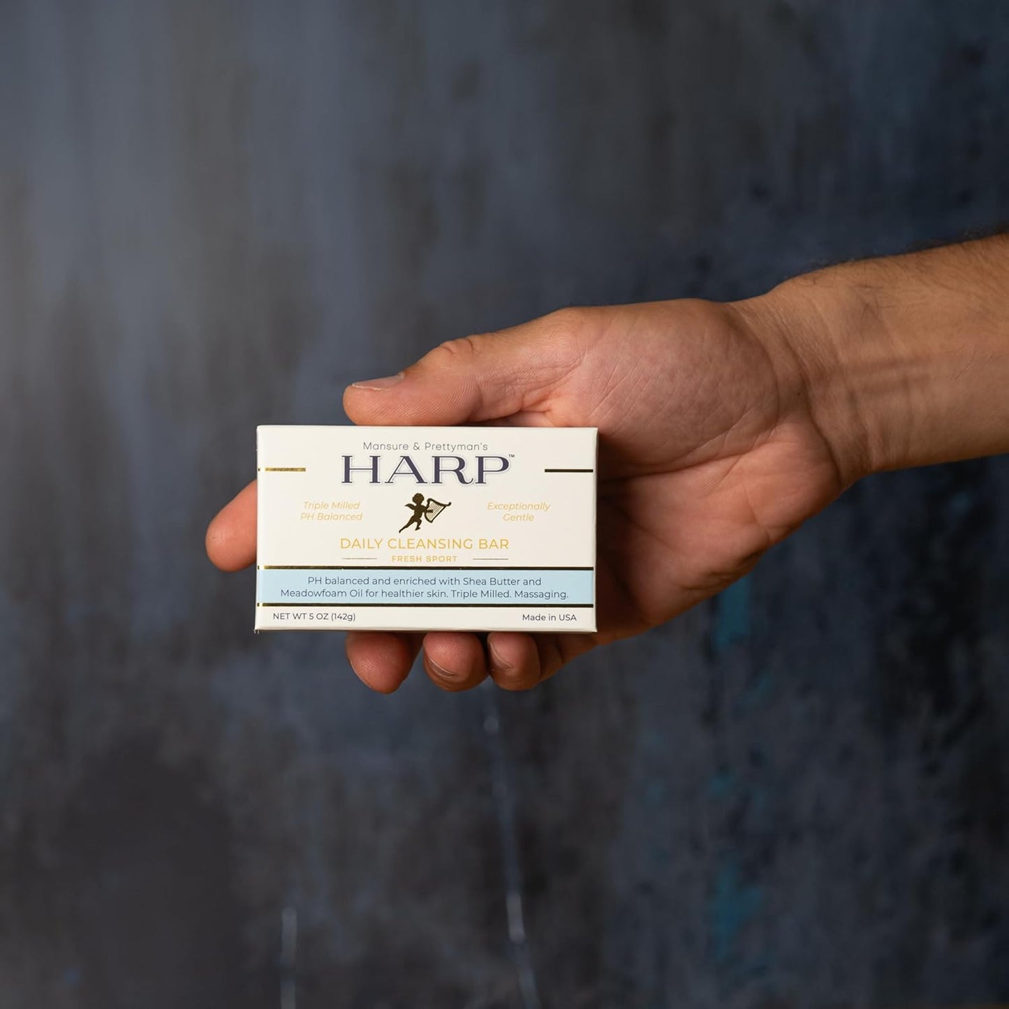 HARP pH-Balanced (5.0-6.0) Body Wash Bar. ZERO saponified oils. Protects Moisture Barrier. Gentle for Sensitive/Dry skin. + Shea Butter/Borage Oil. Non-Comedogenic. FRESH SPORT Fragrance. 5oz