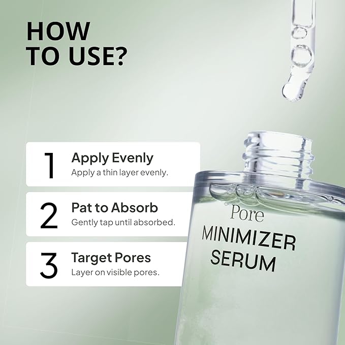 HAPA KRISTIN Face Serum Korean Skin Care Pore Care with Centella, Reduces Enlarged Pores & Excess Sebum, Niacinamide Serum, Oil Control, Pore Cleaner, Bakuchiol, 1.01 fl oz