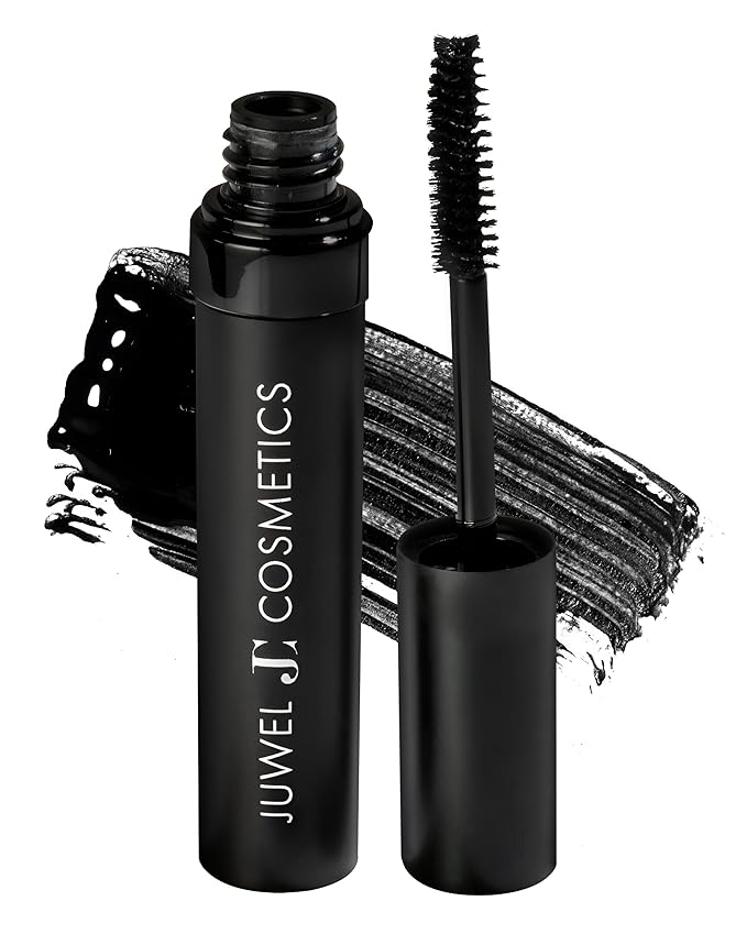 Juwel Cosmetics Onyx Black, Volumizing and Lengthening Mascara, Long-Wear Waterproof Mascara with Carnauba Wax and Beeswax, pH Balanced for Sensitive Eyes, Paraben-free, 10ml