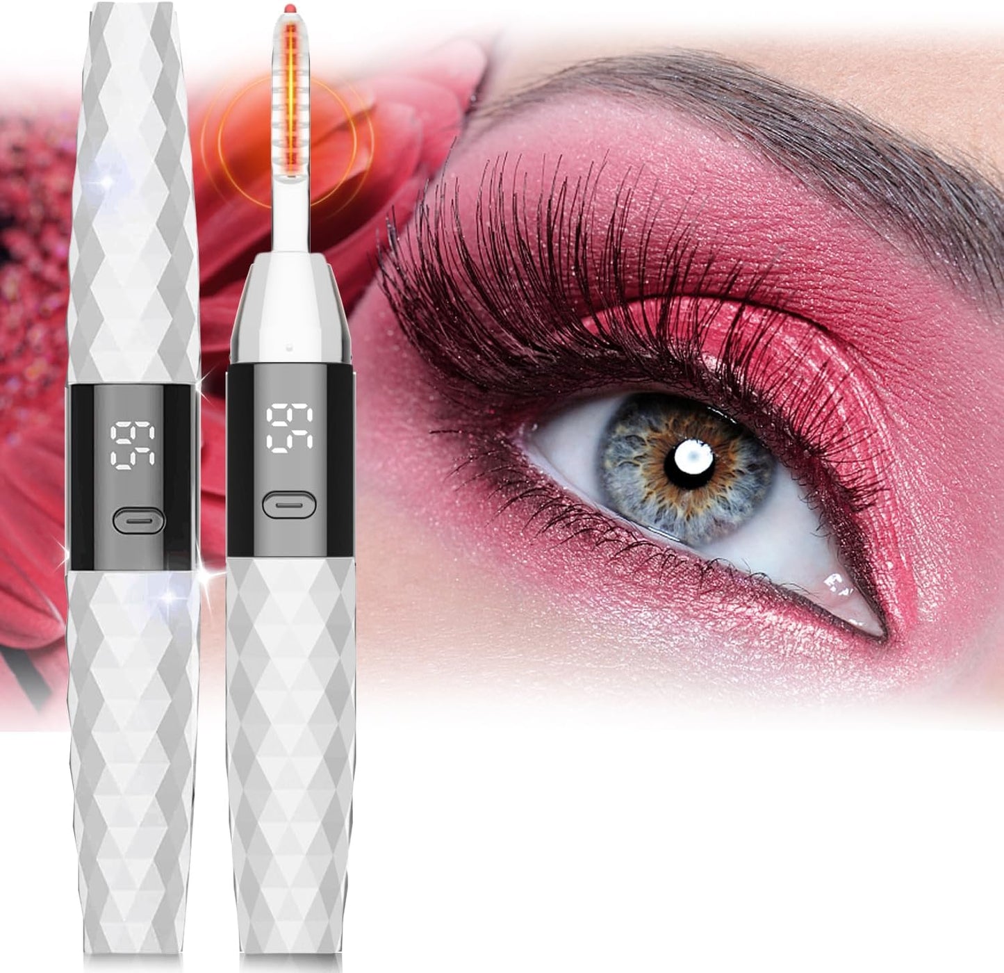 Heated Eyelash Curlers - Heated Lash Curler Best Seller Electric Eyelash Curler Rechargeable for 24H Long Lasting Natural Eyelashes, 4 Heating Modes, 8S Fast Heating, White