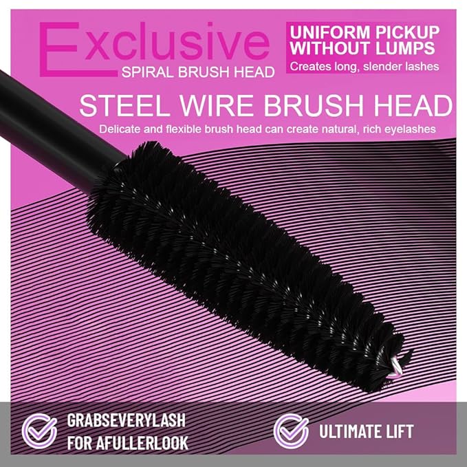 Black Volumizing Curl Long-Wearing Mascara Smudge-Proof Intense Length Feathery Soft Full Lashes Waterproof No Flaking Non Smudging Clumping，Cruelty Free