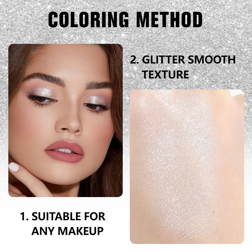 Kaely Pressed Single Eyeshadow Makeup, Pearl White Glitter Highly Pigmented Monochrome Eye Shadow Palette, Waterproof Neutral Powder Mini Eyeshadow, sombras para ojos, Lightweight Blendable, 12