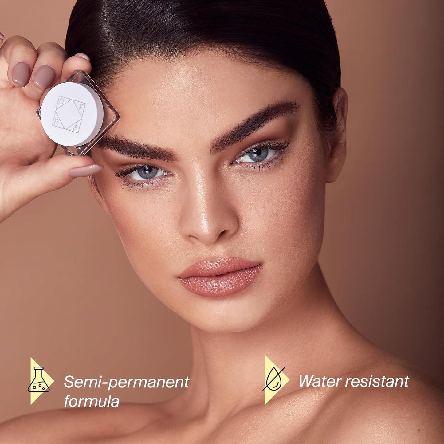 Ofra Eyebrow Gel - Khaki - Semi-Permanent Brow Gel, and Waterproof Eyebrow Filler - 5g