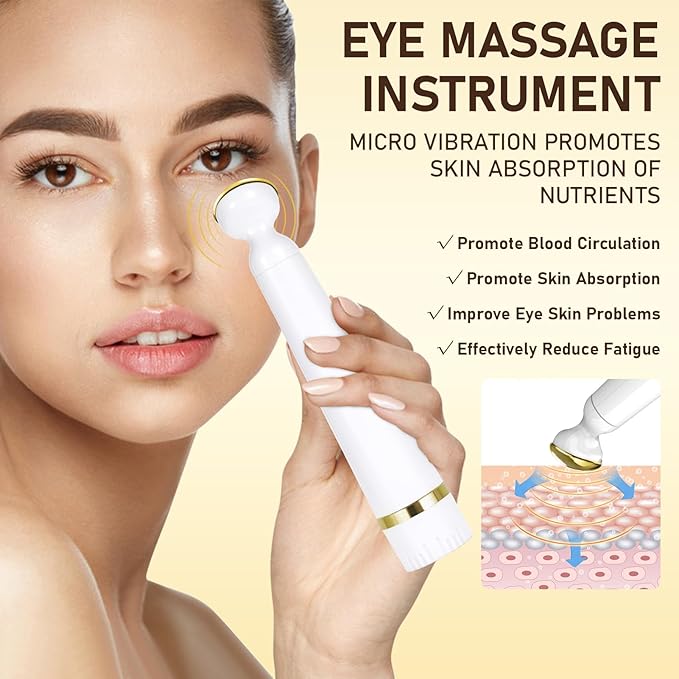Retinol Eye Cream for Dark Circles Puffiness, Under Eye Cream Anti Aging Eye Cream Reduce Wrinkles & Fine Lines, 5% Caffeine Eye Cream with Eye Massage Wand, Perfect Gifts