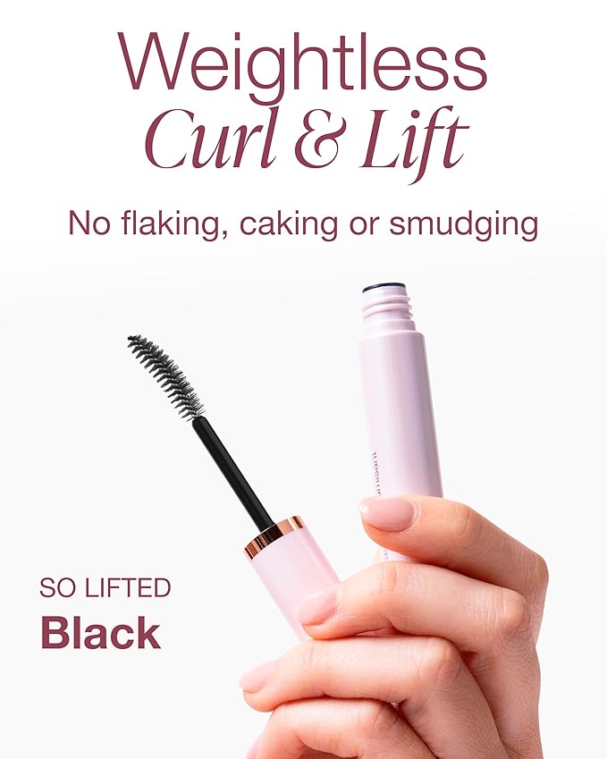 Mineral Fusion So Lifted Lash Defined Curl Mascara (Black) - Lash Lifting Mascara for Weightless Volume & Length - With Argan & Coconut Oils - Hypoallergenic