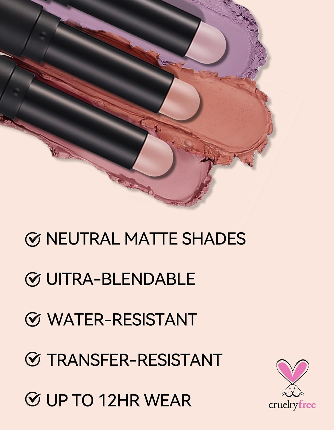 Erinde Waterproof Cream Eyeshadow Stick, Matte Nude Eye Shadow Sticks, Longwear Blendable High Pigmented, Neutral Eye Shadow Sticks Matte for Older Eyes, Smokey Eyeshadow Pencil Crayon, 20 Periwinkle