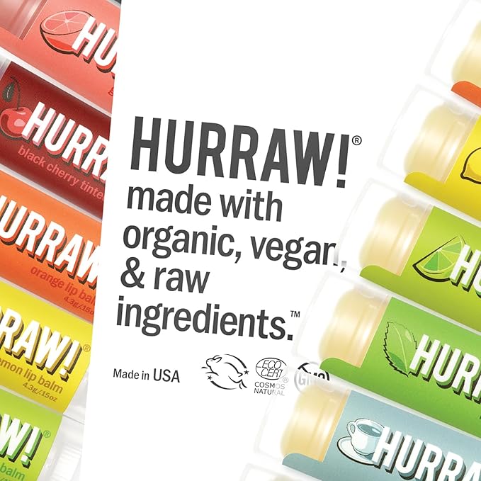 Hurraw! Coffee Bean Lip Balm, 2 Pack: Organic, Certified Vegan, Cruelty and Gluten Free. Non-GMO, 100% Natural Ingredients. Bee, Shea, Soy and Palm Free. Made in USA