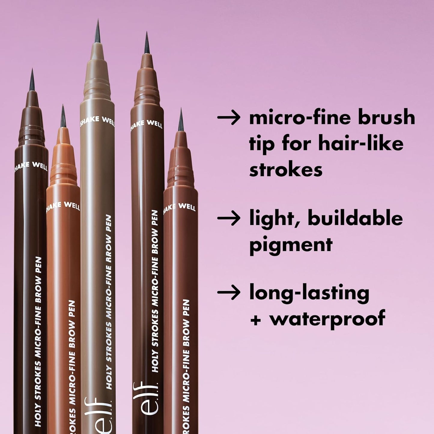 e.l.f. Holy Strokes Micro-Fine Brow Pen, Liquid Waterproof Eyebrow Makeup For Detailing & Adding Dimension, Vegan & Cruelty-Free, Espresso