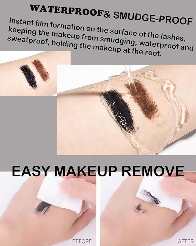 Black Mascara for Older Women 60 Plus, Waterproof Prime Volume and Length Mascara for Mature Women with Thinning Lashes,No Clumps,Long Lasting Hypoallergenic Mascaras For Sensitive Eyelash Makeup