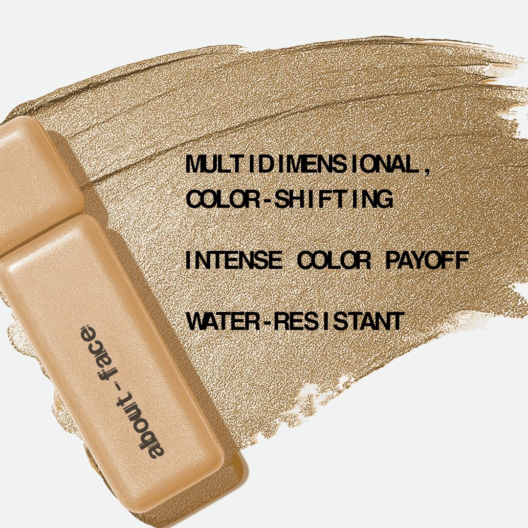 aboutface Fractal Glitter Eye Paint Apollo Empire – Smudge-Proof, Long-Lasting Liquid Eyeshadow – Intense Sparkle with Mousse Texture – Vegan, Cruelty-Free – 0.13oz (Gold)