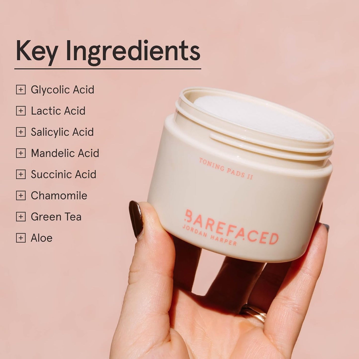 Barefaced Toning Pads II (60 Count) Exfoliating and Resurfacing Face Pads w/ 5% Glycolic Acid & Salicylic Acid, Helps with Brightening & Cleansing Skin, Clears Pores, Reduces Fine Lines and Wrinkles