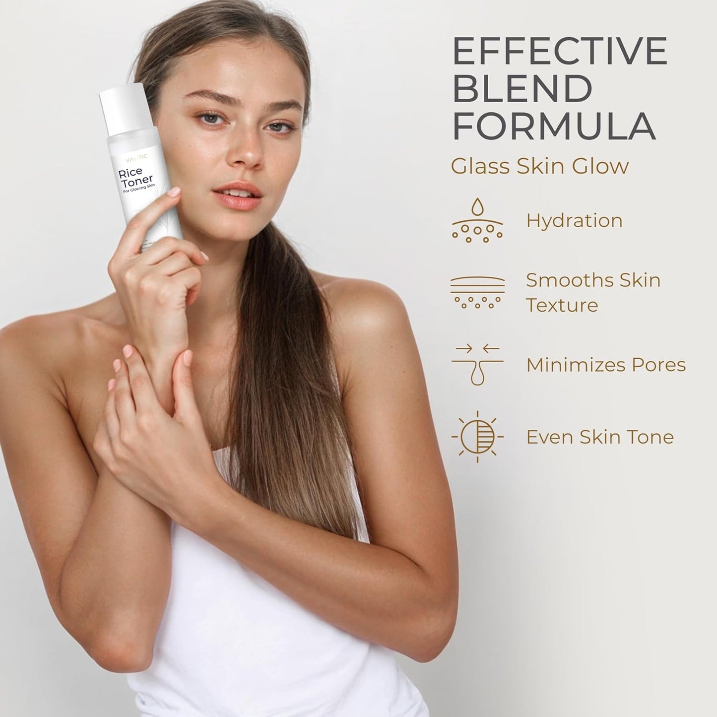 VALITIC Rice Toner - 75 Rice Extract Milky Toner for Face with Niacinamide, Heartleaf, Witch Hazel and Chamomile Essence - Facial Glass Skin Hydrating Skin Care - 200 ml, 6.76 fl oz