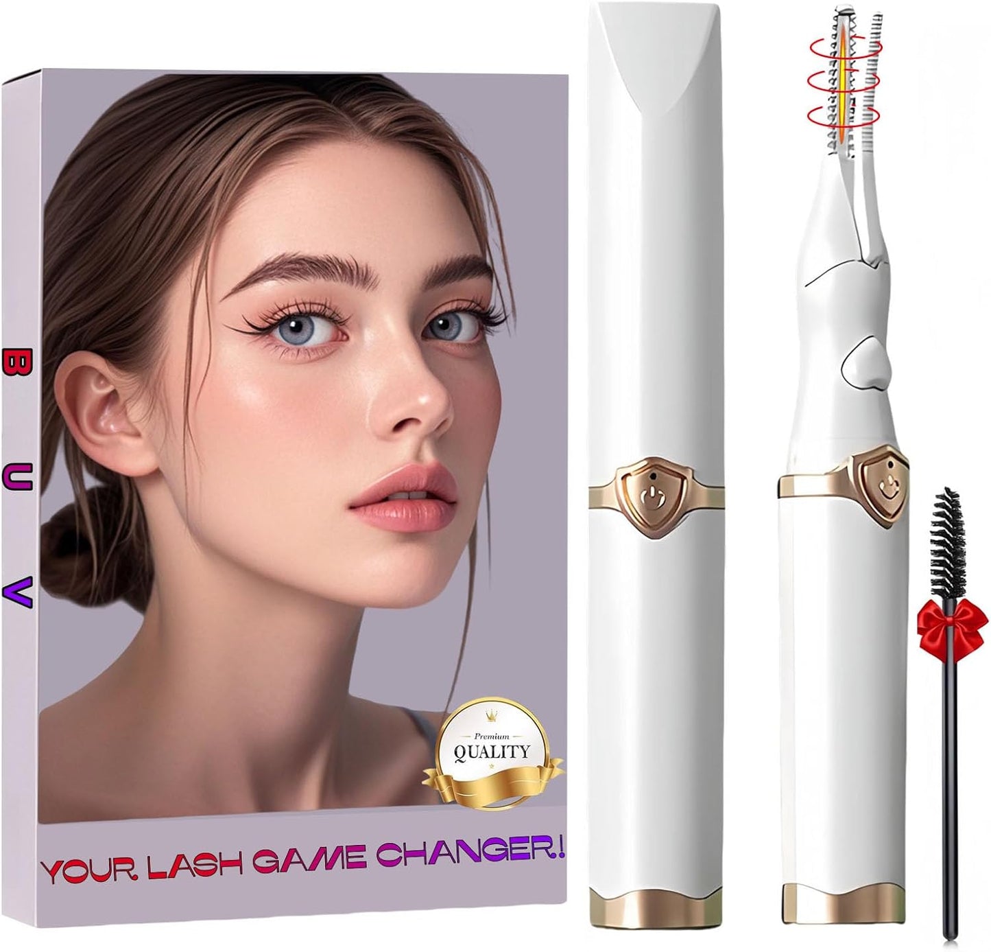 Heated Eyelash Curler - 2 in 1 Clip-Type Eyelash Curlers - Electric Eyelash Curler Rechargeable for 24H Long Lasting, 3 Heating Modes, 8S Fast Heating, Makeup Tool Gifts for Women Girls, White-DA