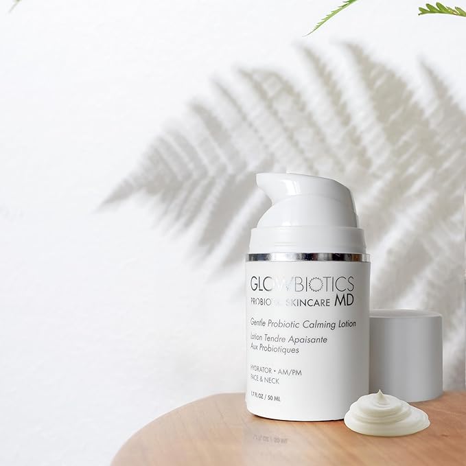 Glowbiotics Gentle Probiotic Calming Lotion: Lightweight Peptide & Probiotic Moisturizer for Sensitive Skin | With Hyaluronic Acid, Niacinamide & Ceramide-Rich Safflower Oil