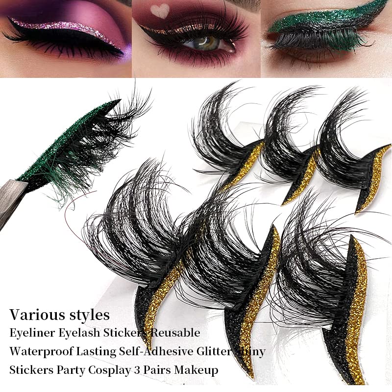 HBZGTLAD 3 in1 color eyeline Press On Nail with Eyelash Packing Boxes Set Package Pink White DIY Lashes and Nail Suit Box 1set… (SET-54)