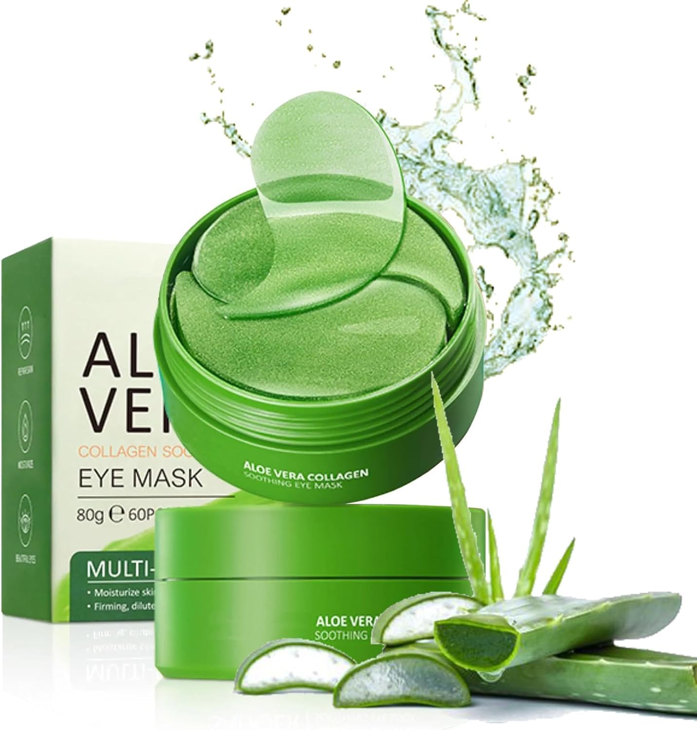 Aloe Vera Eye Mask (120 pcs) - Reduces puffiness and dark circles, firms and improves under-eye skin Under-eye patch for a rejuvenated look and minimises the appearance of fine lines and wrinkles.