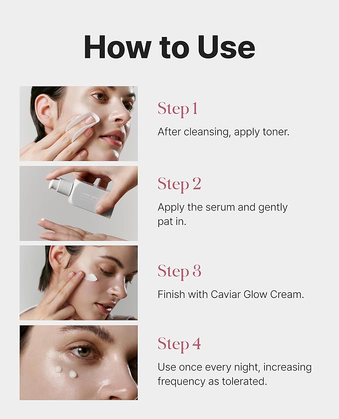 Delere Caviar Glow Smoothing Serum | Caviar Collagen with Niacinamide and Retinol for Face | Korean Serum for Glowing Skin and Radiant Glass Skin, 1.7oz