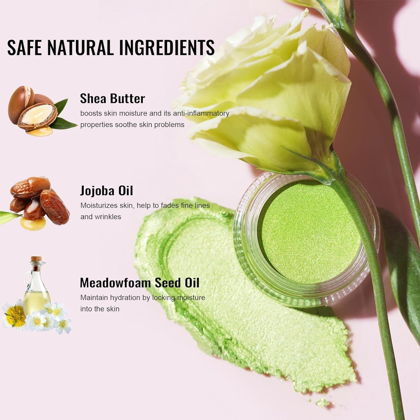 Oulac Nude Pearl Cream Eyeshadow also for Highlighter Shimmer Eye Shadow Waterproof&Long Lasting with Moisturizing Formula Blendable Shimmer Eye Make-up,Vegan & Cruelty-Free,6g, P03