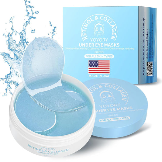 Under Eye Patches Masks - for Dark Circles, Puffy Eyes, Fine Lines, Wrinkles, Eye Bags Treatment with Collagen and Hyaluronic Acid, Moisturizing and Hydrating (60 Pcs)…