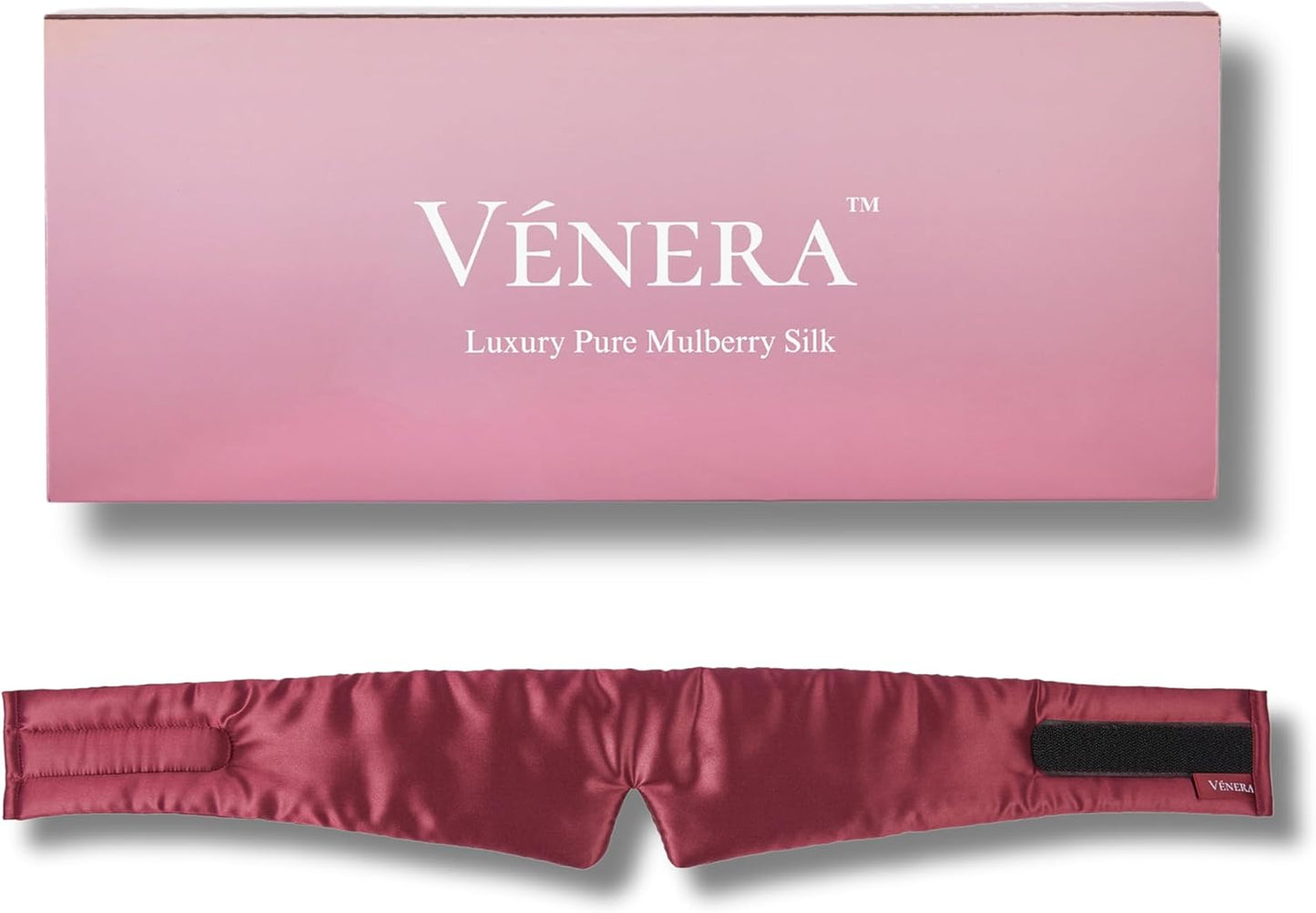 Silk Eye Mask - 100% Pure Mulberry 22 Momme Silk Sleep Mask, Adjustable Sleep Mask for Women and Men (Adjustable, Cloud Burgundy)