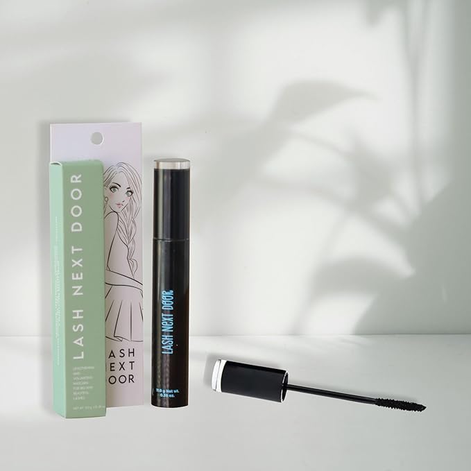 Lash Next Door Water Resistant Mascara Black Volume and Length - No Clump Volumizing Mascara for Thickening and Lengthening - Smudge Proof Lashes by Brooklyn and Bailey (2 Pack)